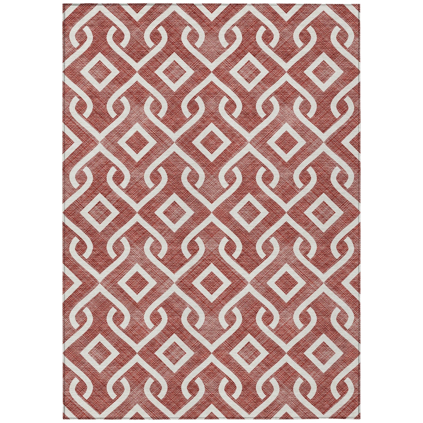 Addison Rugs Offset Stripes Burgundy Washable Indoor-Outdoor Rug