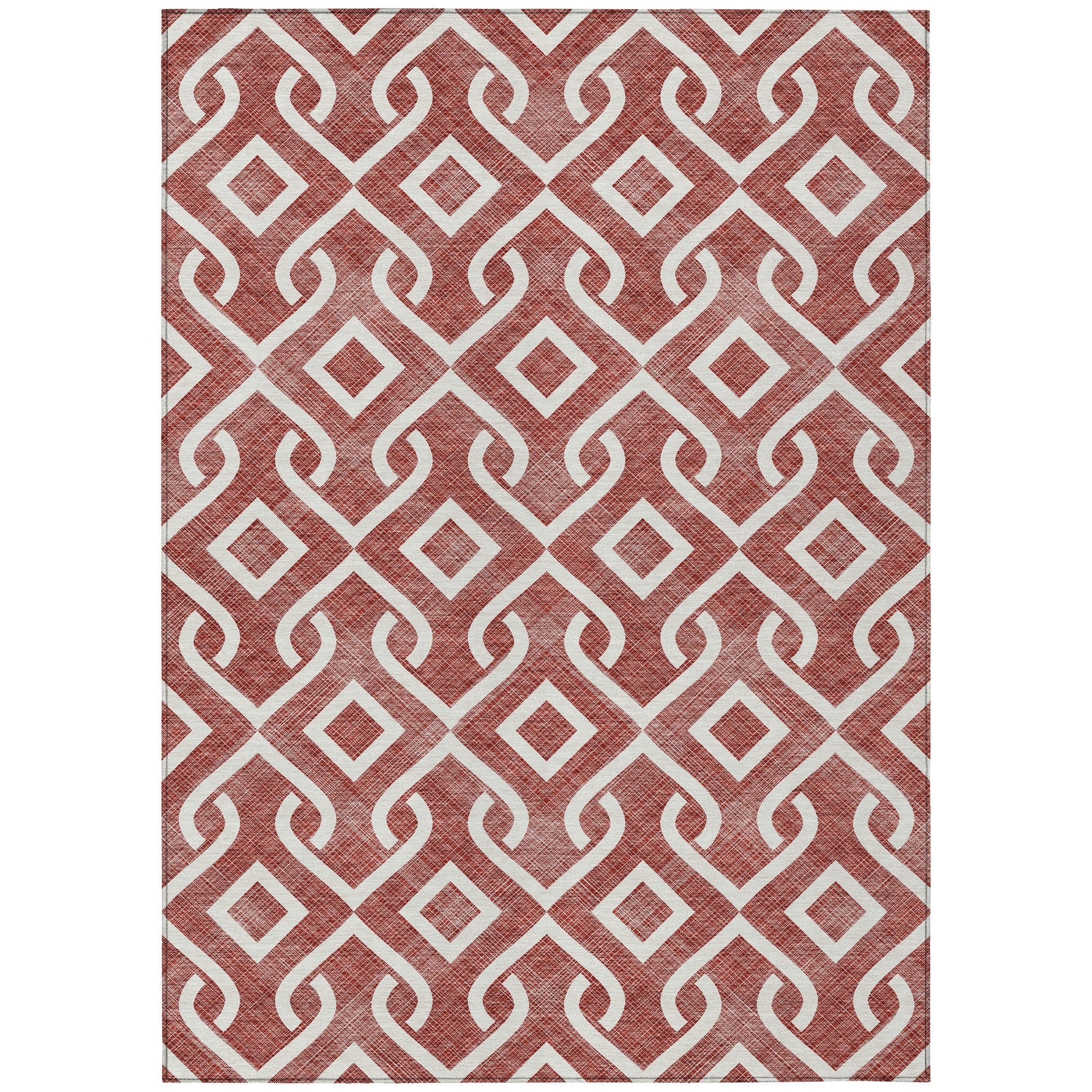 Addison Rugs Offset Stripes Burgundy Washable Indoor-Outdoor Rug