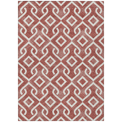 Addison Rugs Offset Stripes Burgundy Washable Indoor-Outdoor Rug