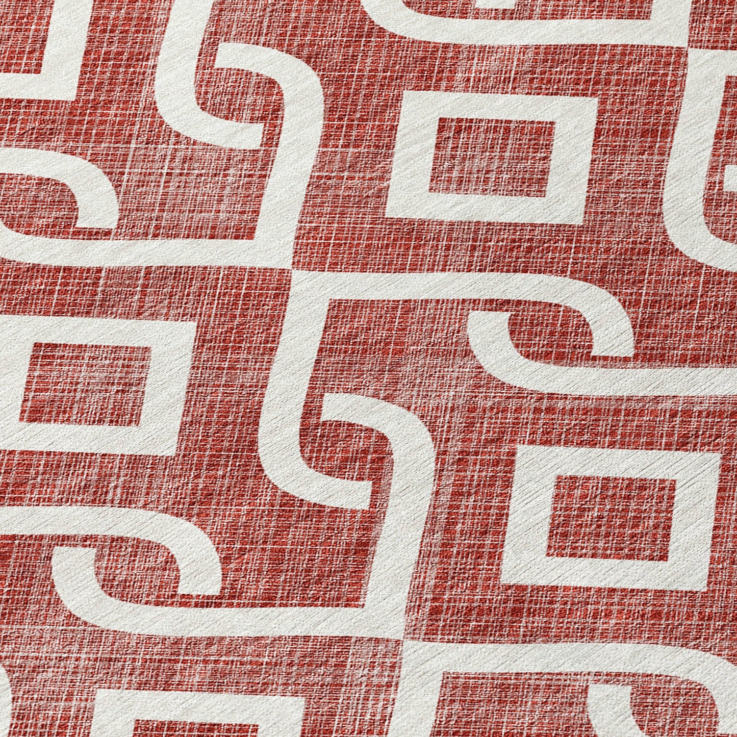 Addison Rugs Offset Stripes Burgundy Washable Indoor-Outdoor Rug