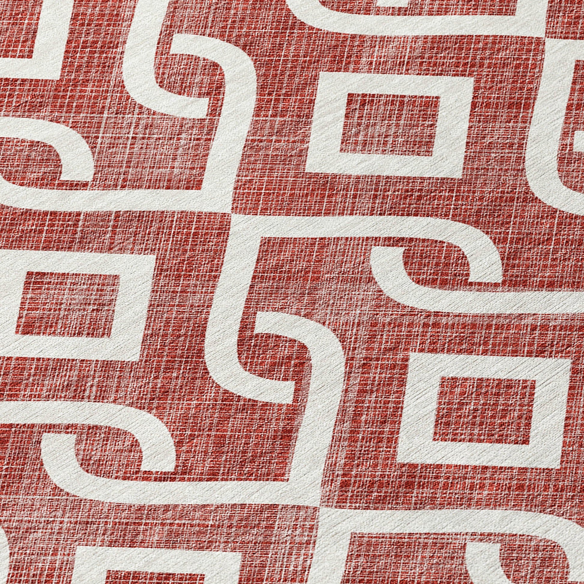 Addison Rugs Offset Stripes Burgundy Washable Indoor-Outdoor Rug