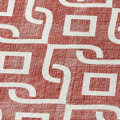 Addison Rugs Offset Stripes Burgundy Washable Indoor-Outdoor Rug