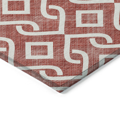 Addison Rugs Offset Stripes Burgundy Washable Indoor-Outdoor Rug
