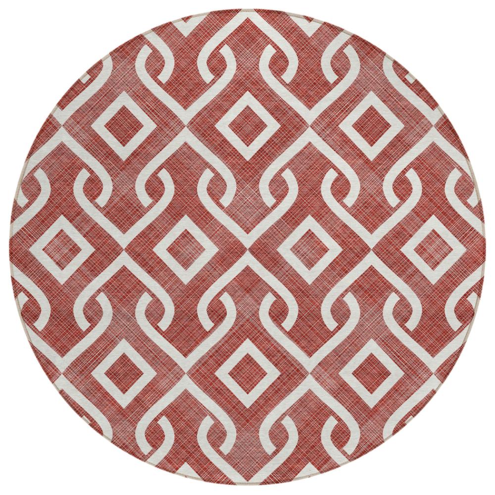 Addison Rugs Offset Stripes Burgundy Washable Indoor-Outdoor Rug