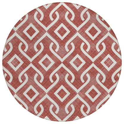 Addison Rugs Offset Stripes Burgundy Washable Indoor-Outdoor Rug