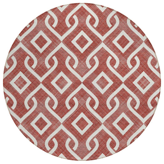 Addison Rugs Offset Stripes Burgundy Washable Indoor-Outdoor Rug