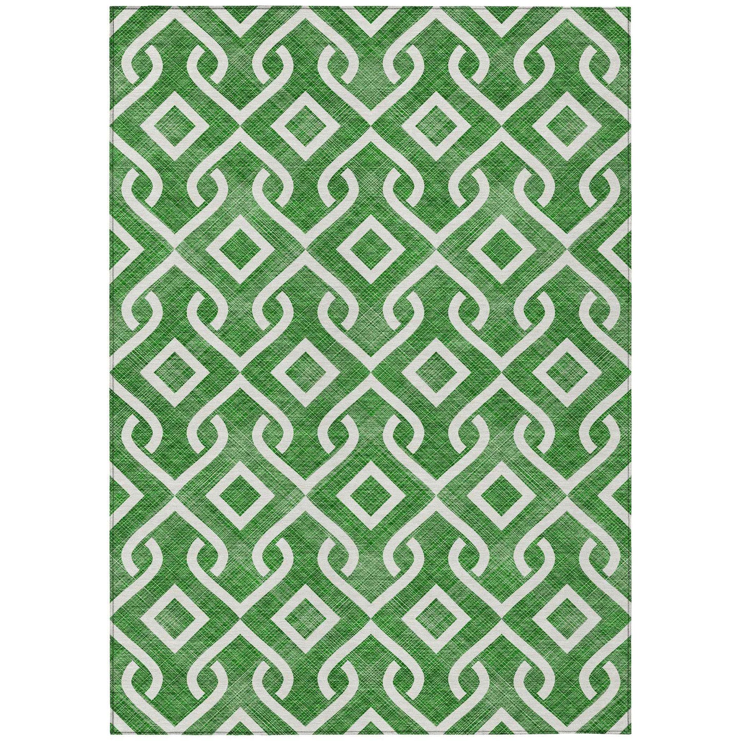 Addison Rugs Offset Stripes Emerald Indoor-Outdoor Rug with Matching Throw