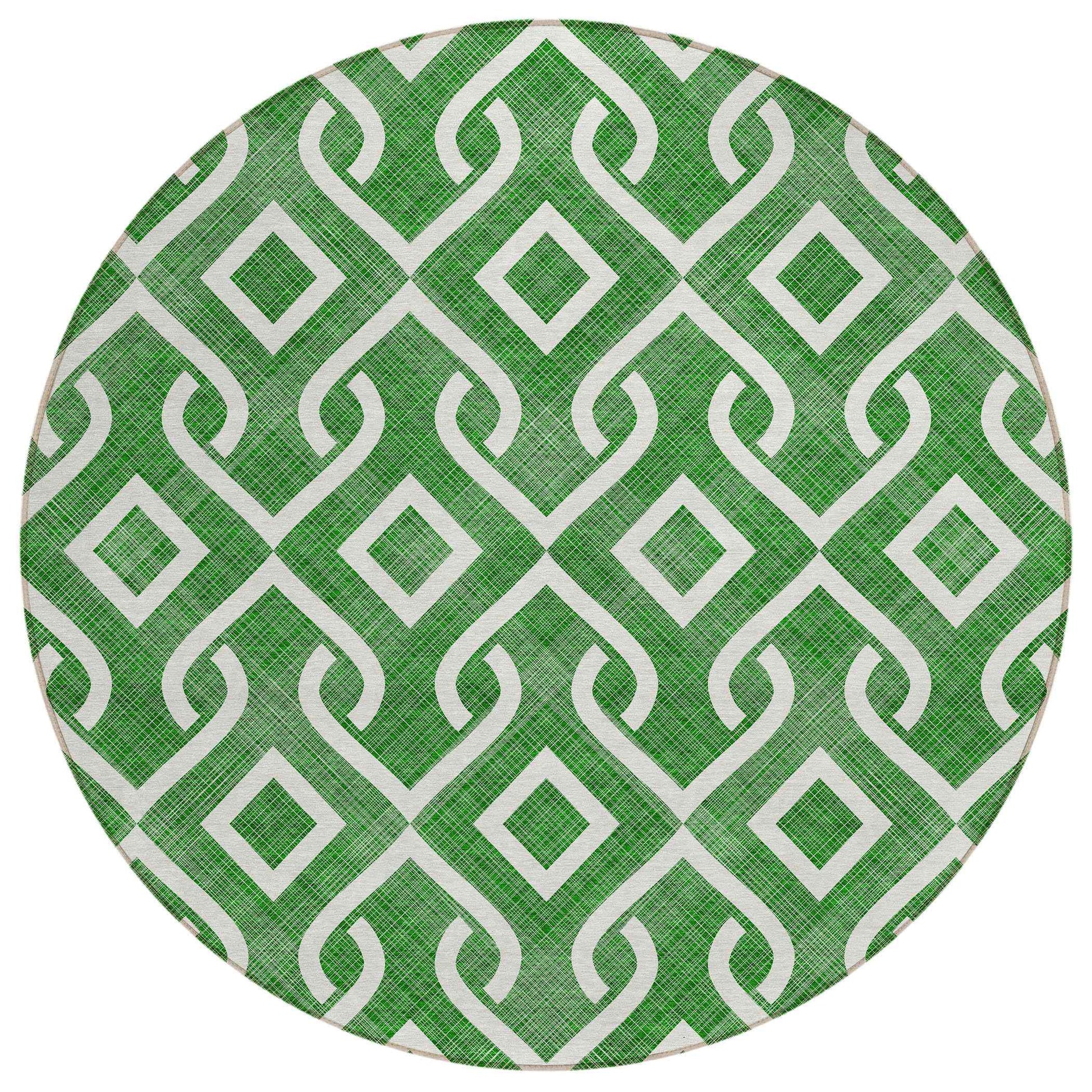 Addison Rugs Offset Stripes Emerald Indoor-Outdoor Rug with Matching Throw