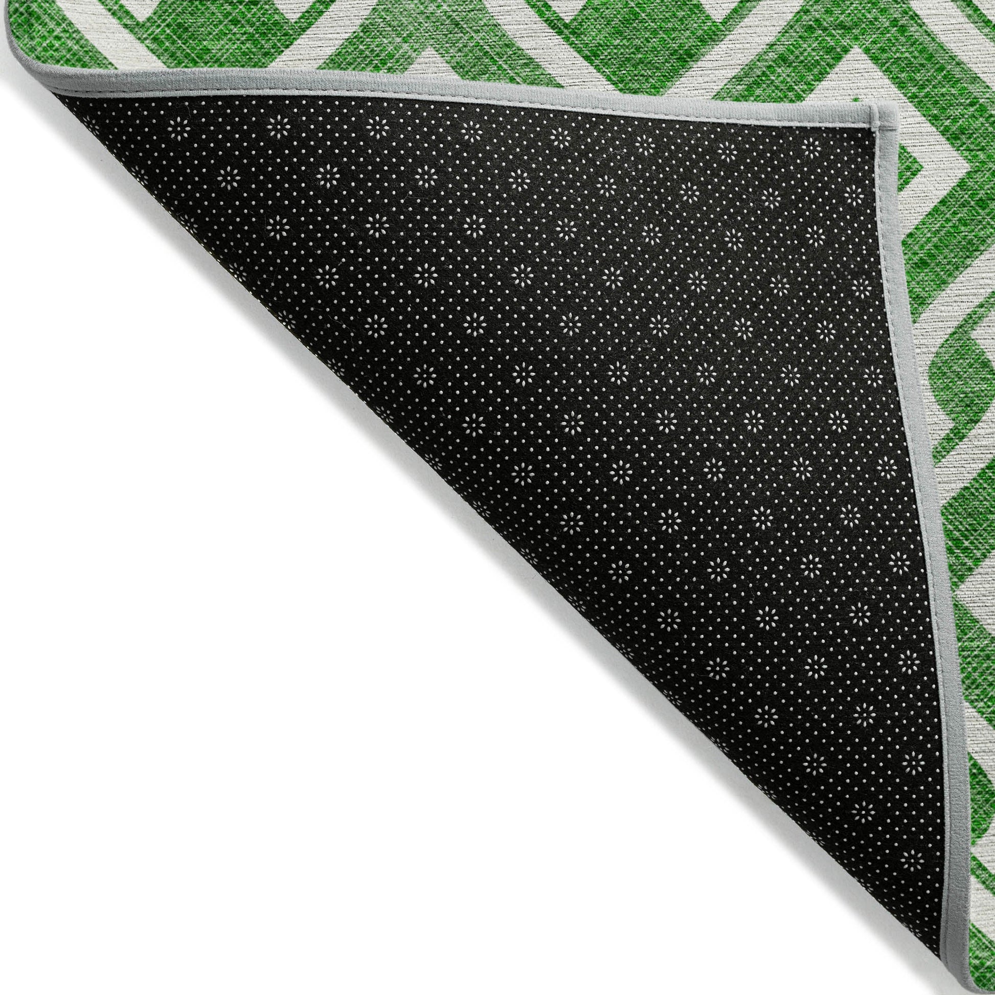 Addison Rugs Offset Stripes Emerald Indoor-Outdoor Rug with Matching Throw