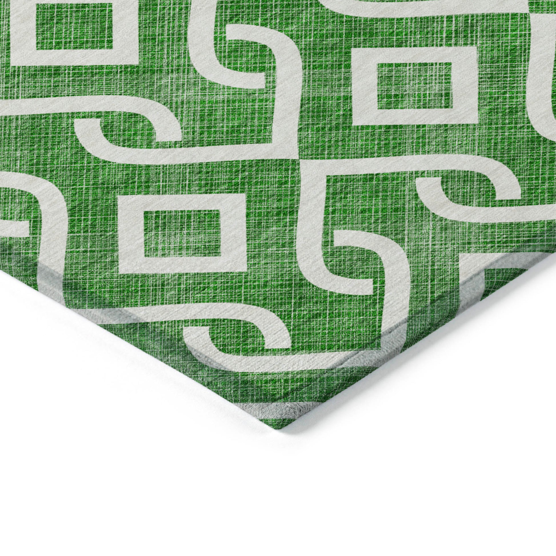 Addison Rugs Offset Stripes Emerald Indoor-Outdoor Rug with Matching Throw