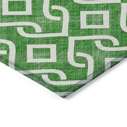 Addison Rugs Offset Stripes Emerald Indoor-Outdoor Rug with Matching Throw