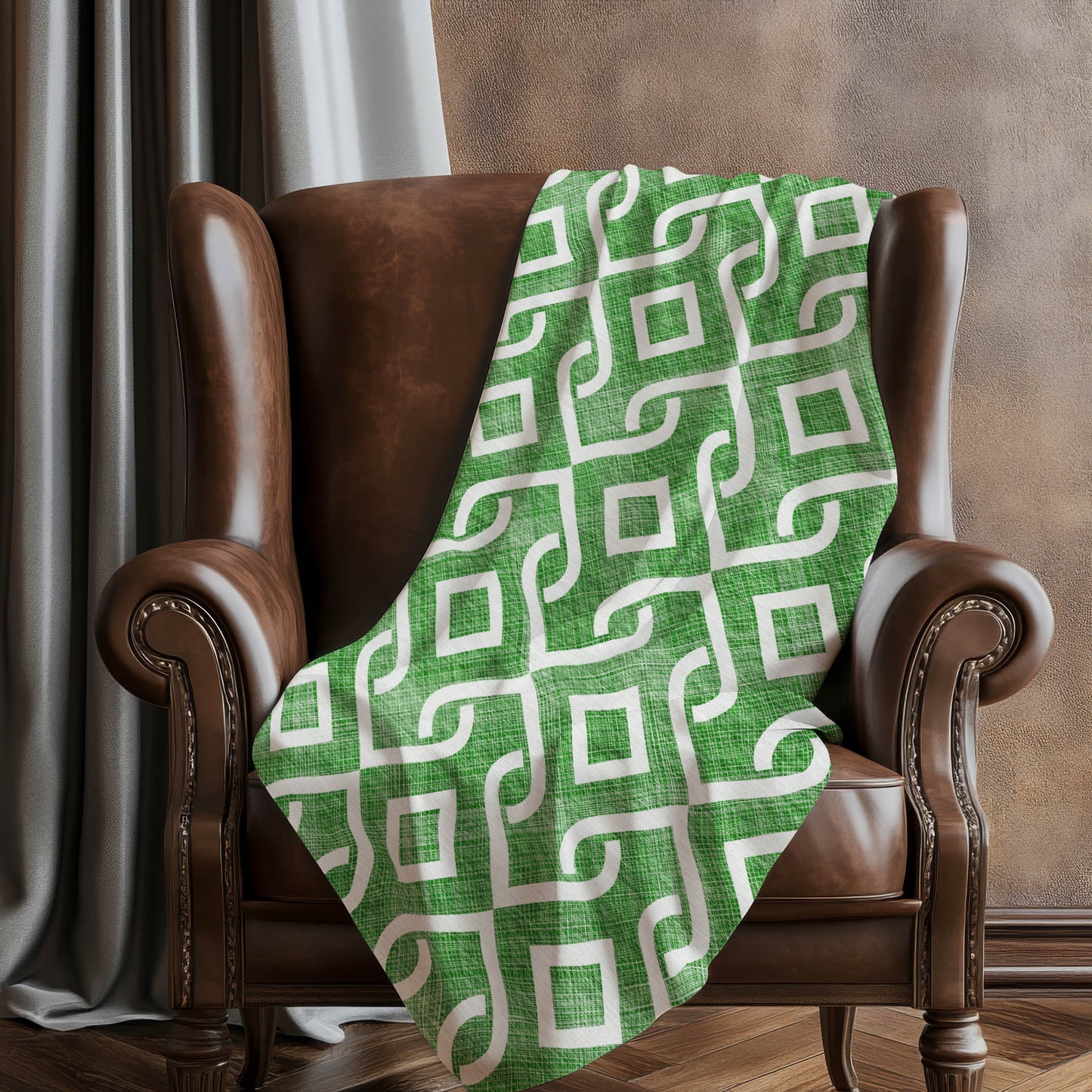 Addison Rugs Offset Stripes Emerald Indoor-Outdoor Rug with Matching Throw