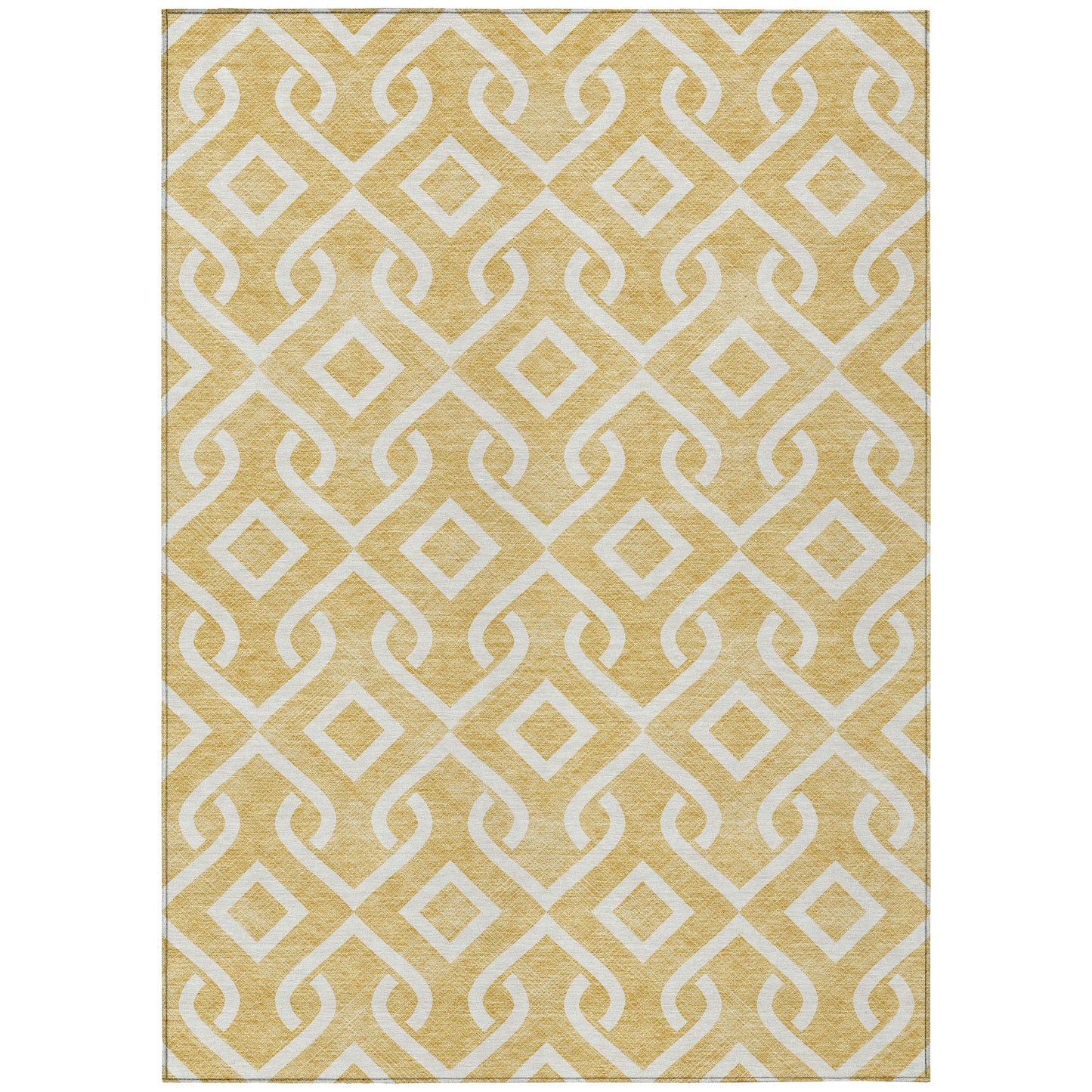 Addison Rugs Offset Stripes Gold Washable Indoor-Outdoor Rug