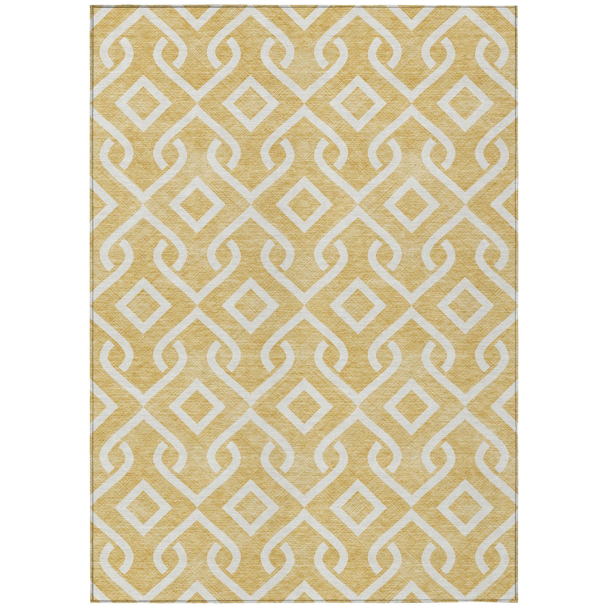 Addison Rugs Offset Stripes Gold Washable Indoor-Outdoor Rug