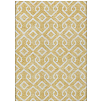 Addison Rugs Offset Stripes Gold Washable Indoor-Outdoor Rug