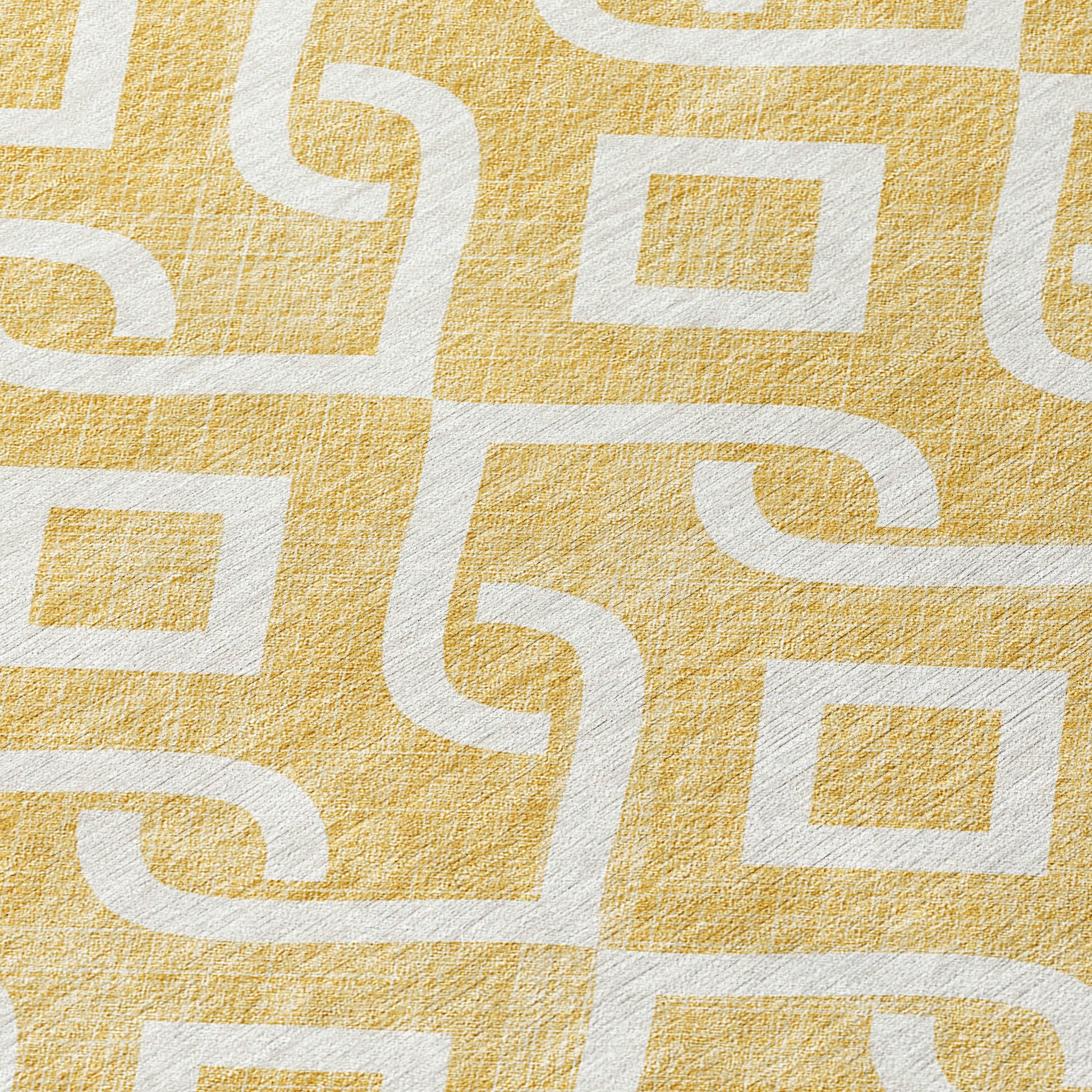 Addison Rugs Offset Stripes Gold Washable Indoor-Outdoor Rug