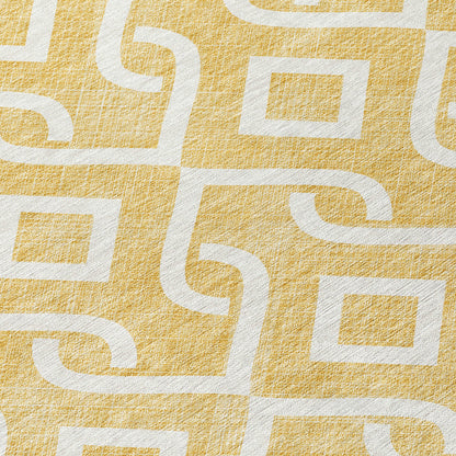 Addison Rugs Offset Stripes Gold Washable Indoor-Outdoor Rug