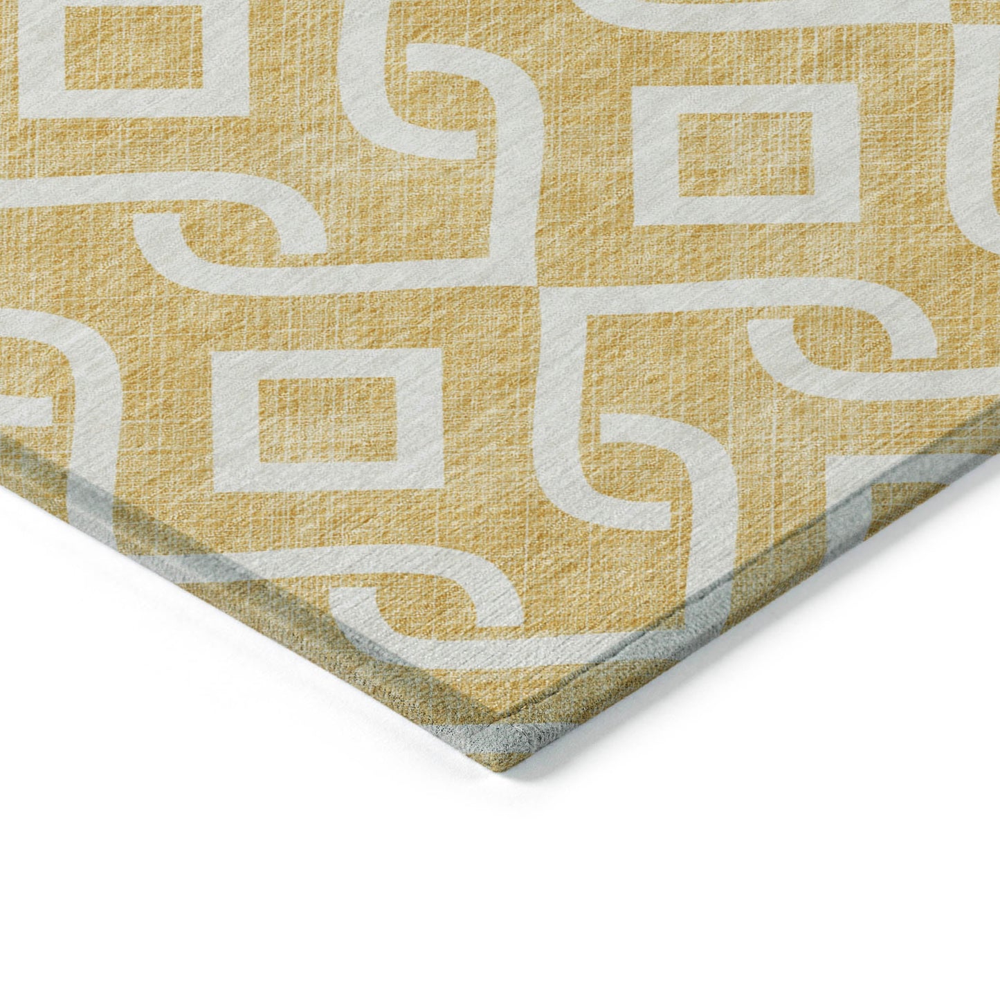 Addison Rugs Offset Stripes Gold Washable Indoor-Outdoor Rug