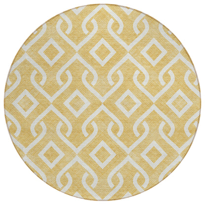 Addison Rugs Offset Stripes Gold Washable Indoor-Outdoor Rug