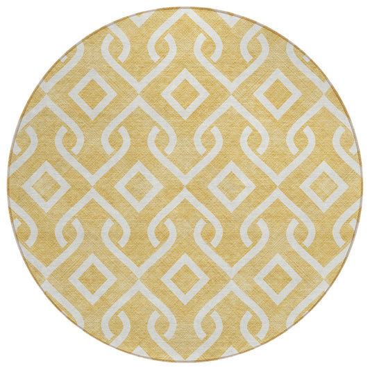 Addison Rugs Offset Stripes Gold Washable Indoor-Outdoor Rug