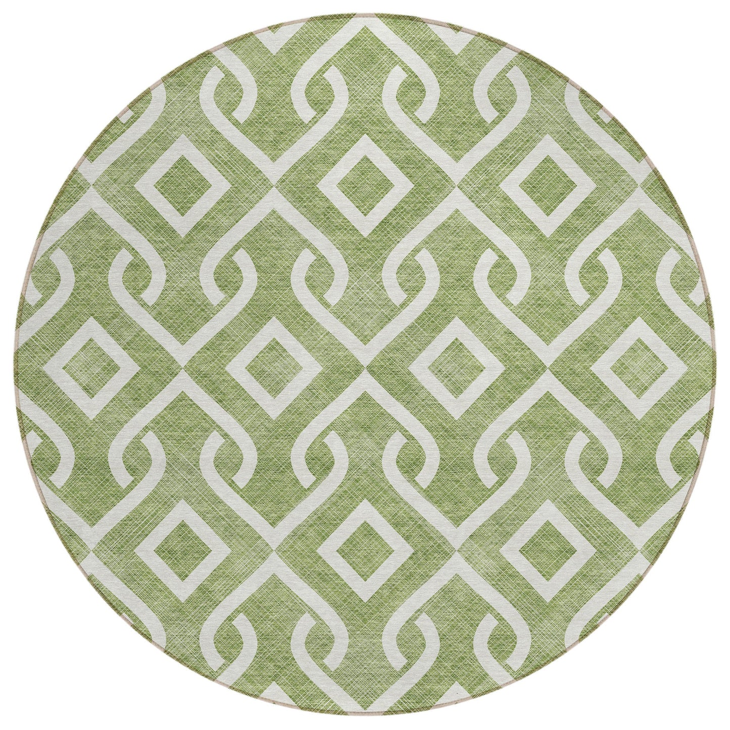 Offset Stripes Green Washable Indoor-Outdoor Rug