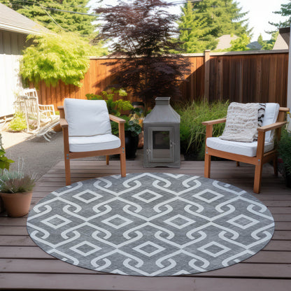 Addison Rugs Offset Stripes Grey Washable Indoor-Outdoor Rug