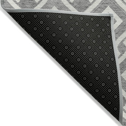 Addison Rugs Offset Stripes Grey Washable Indoor-Outdoor Rug