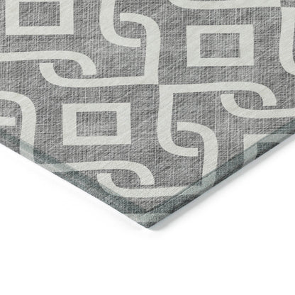 Addison Rugs Offset Stripes Grey Washable Indoor-Outdoor Rug