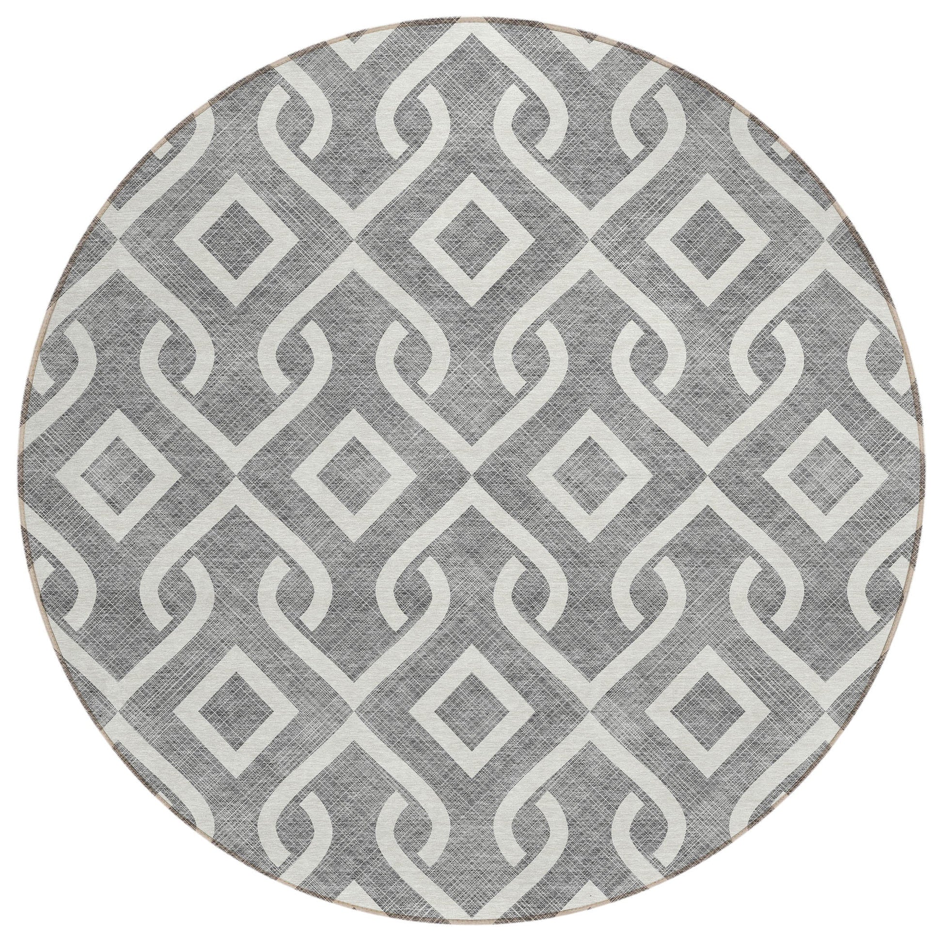 Addison Rugs Offset Stripes Grey Washable Indoor-Outdoor Rug