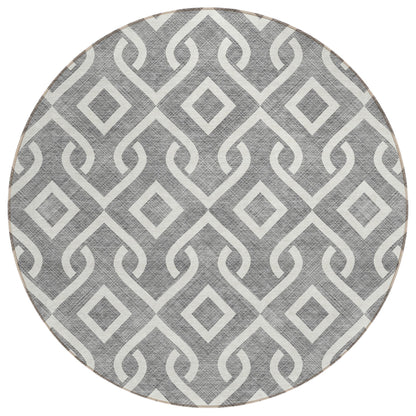 Addison Rugs Offset Stripes Grey Washable Indoor-Outdoor Rug