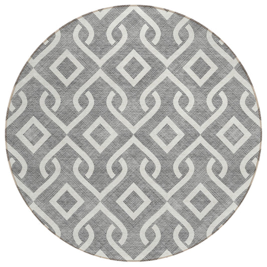Addison Rugs Offset Stripes Grey Washable Indoor-Outdoor Rug