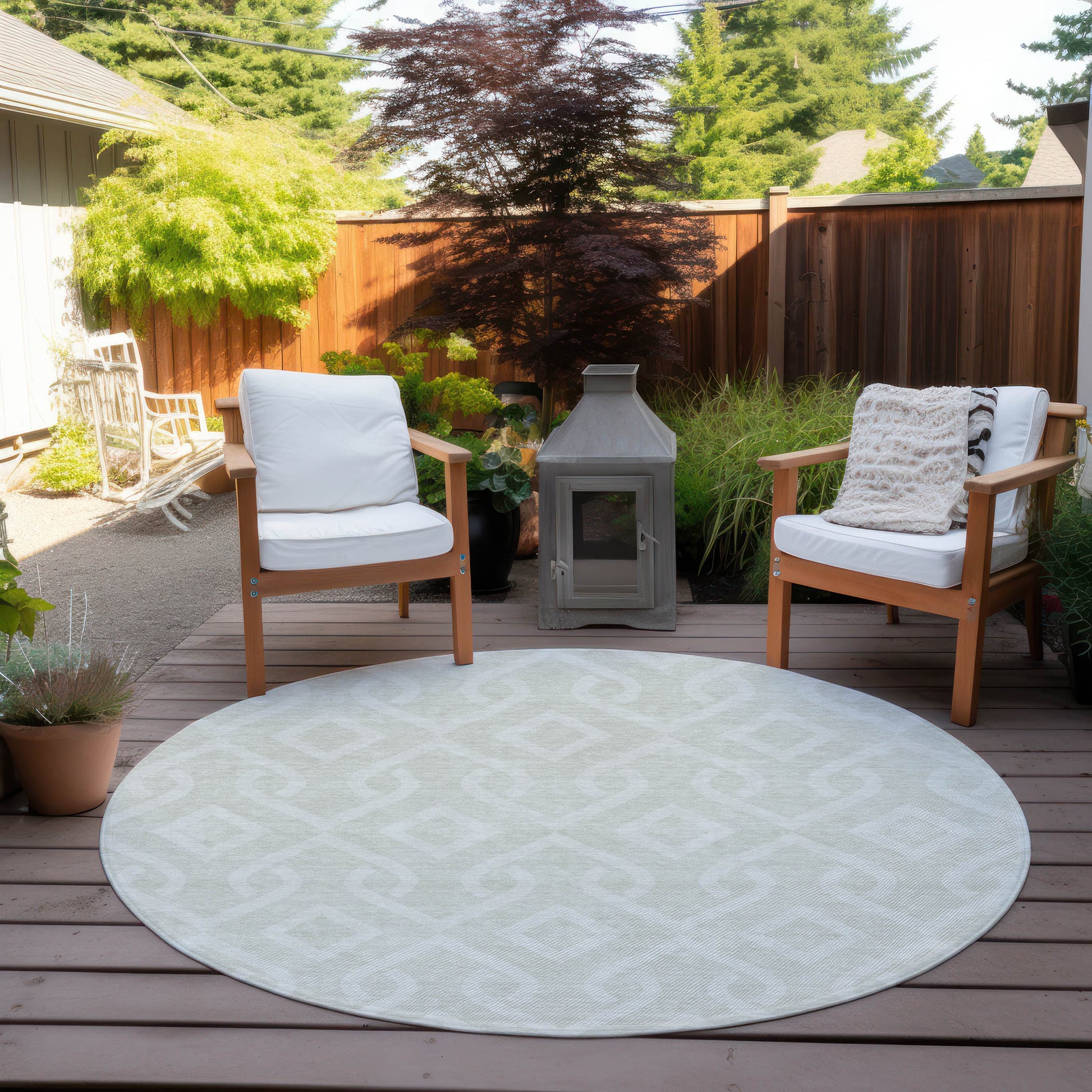 Addison Rugs Offset Stripes Ivory Washable Indoor-Outdoor Rug