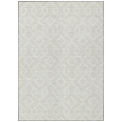 Addison Rugs Offset Stripes Ivory Washable Indoor-Outdoor Rug