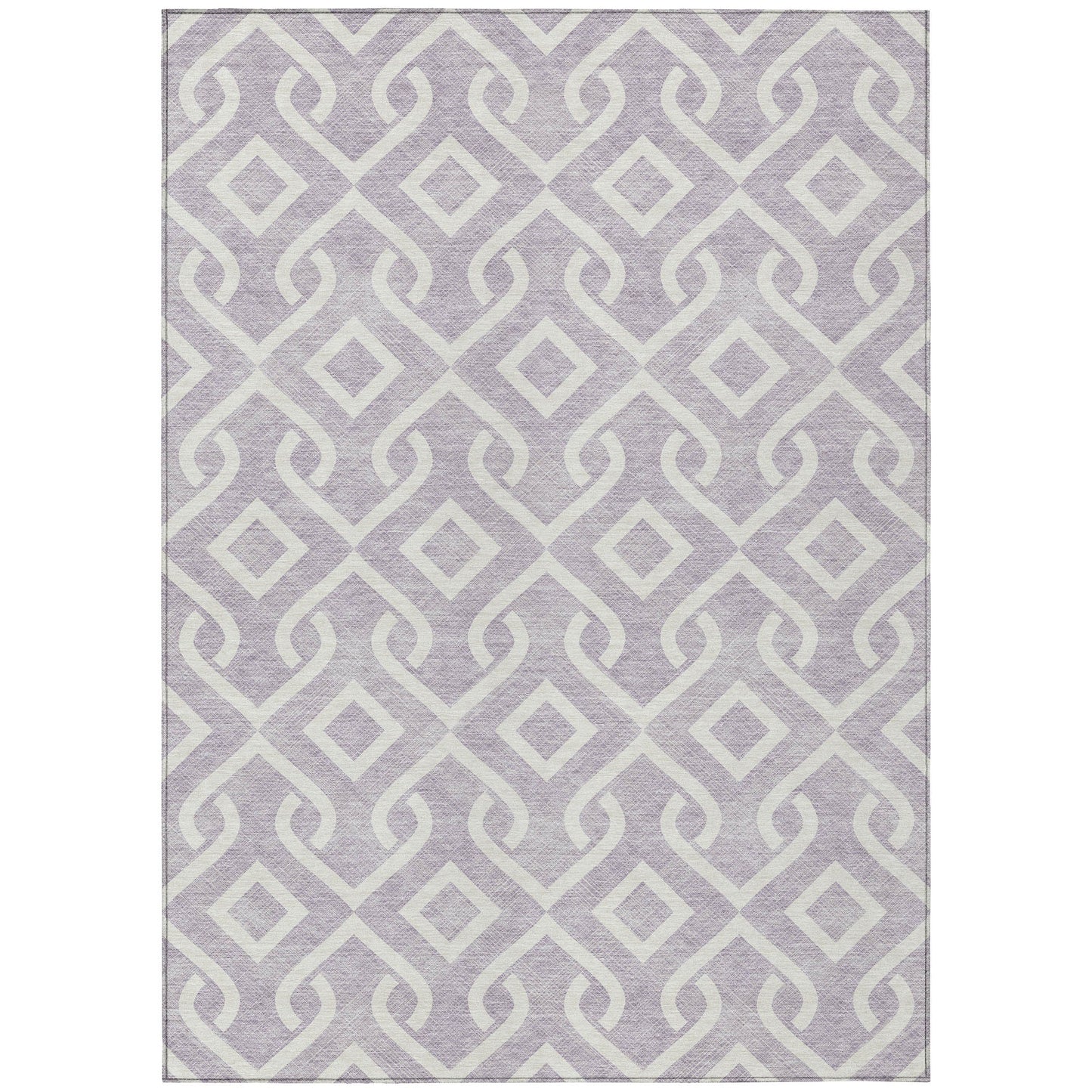 Addison Rugs Offset Stripes Lavender Washable Indoor-Outdoor Rug