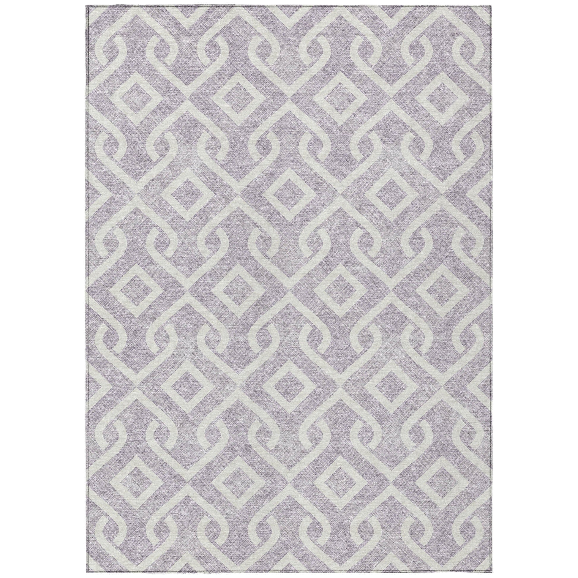 Addison Rugs Offset Stripes Lavender Washable Indoor-Outdoor Rug