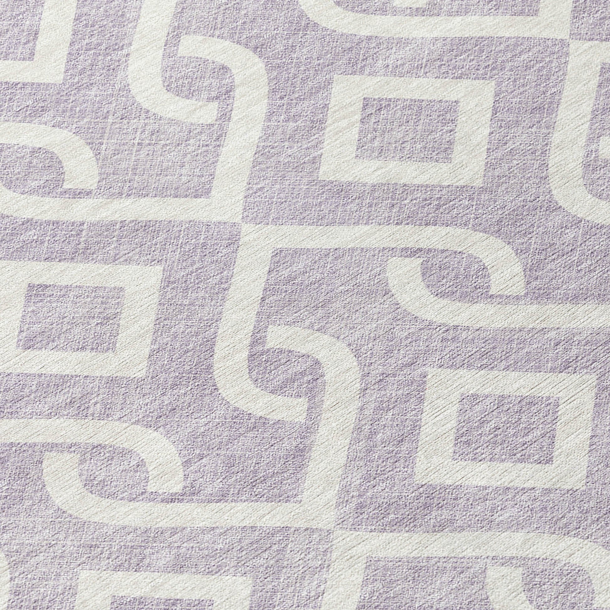 Addison Rugs Offset Stripes Lavender Washable Indoor-Outdoor Rug