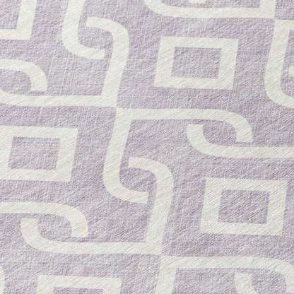 Addison Rugs Offset Stripes Lavender Washable Indoor-Outdoor Rug