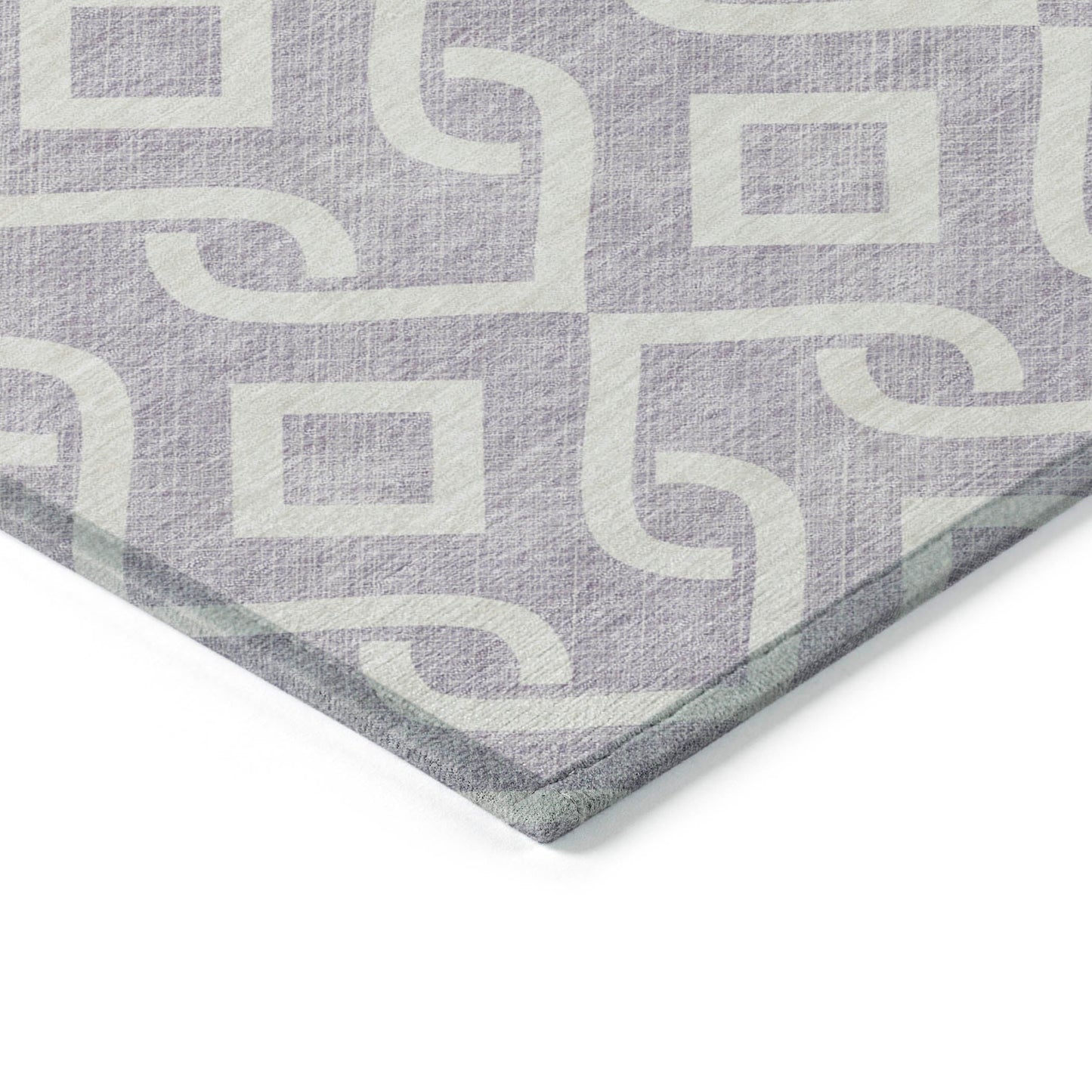 Addison Rugs Offset Stripes Lavender Washable Indoor-Outdoor Rug