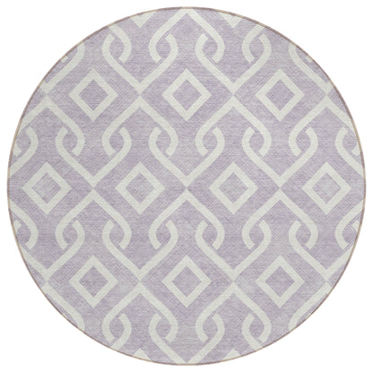 Addison Rugs Offset Stripes Lavender Washable Indoor-Outdoor Rug