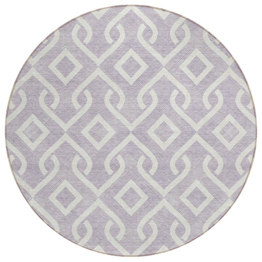 Addison Rugs Offset Stripes Lavender Washable Indoor-Outdoor Rug
