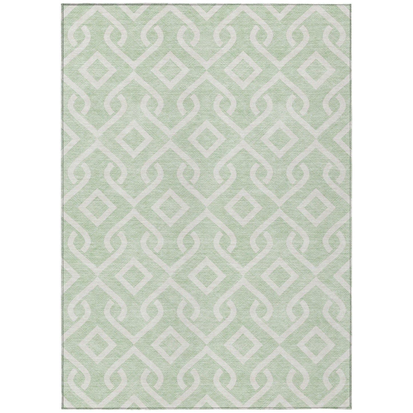 Addison Rugs Offset Stripes Mint Washable Indoor-Outdoor Rug