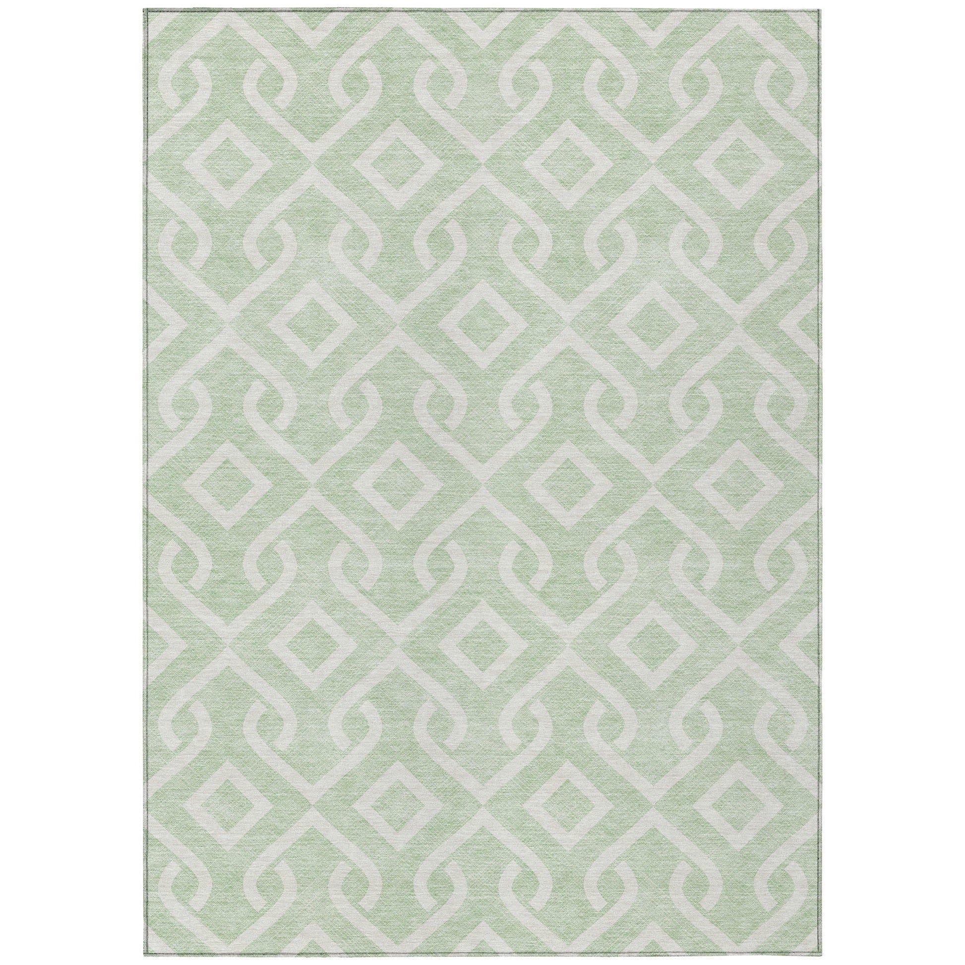 Addison Rugs Offset Stripes Mint Washable Indoor-Outdoor Rug