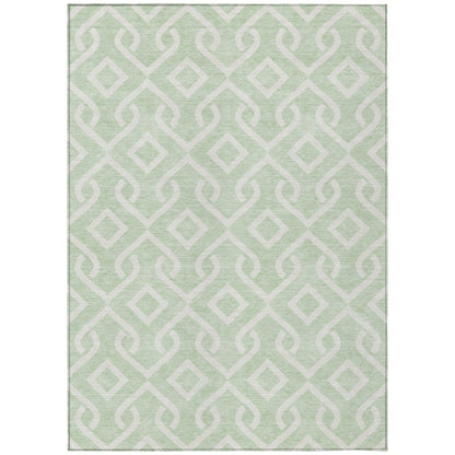 Addison Rugs Offset Stripes Mint Washable Indoor-Outdoor Rug