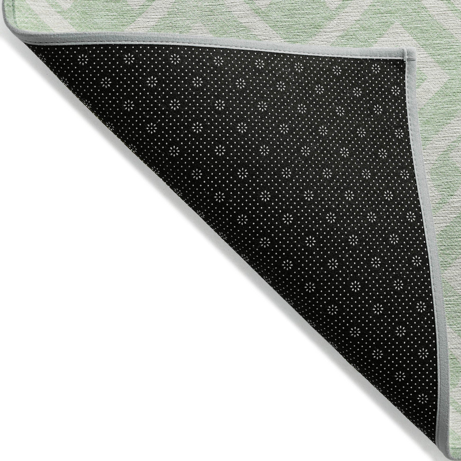 Addison Rugs Offset Stripes Mint Washable Indoor-Outdoor Rug