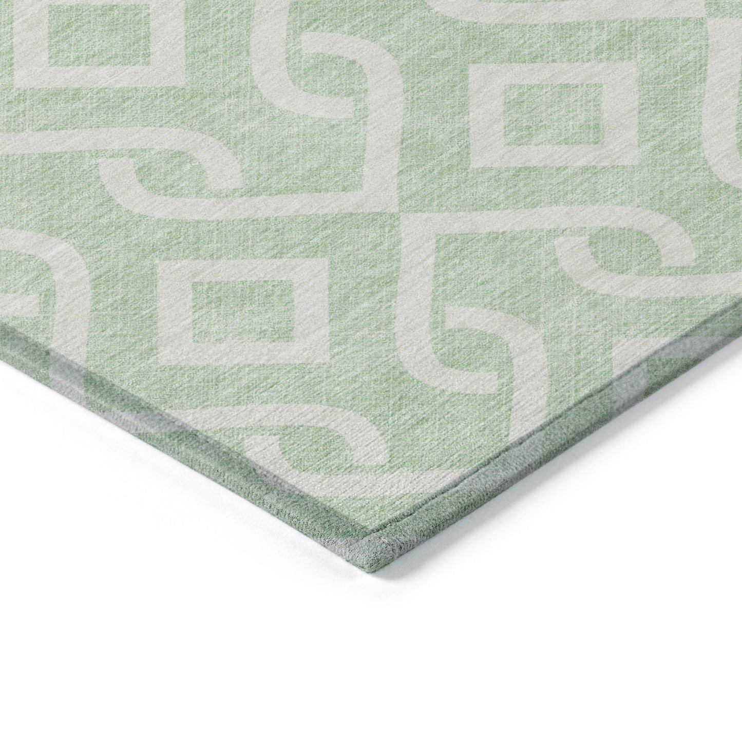 Addison Rugs Offset Stripes Mint Washable Indoor-Outdoor Rug