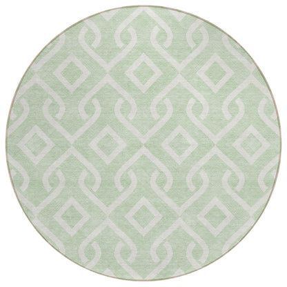 Addison Rugs Offset Stripes Mint Washable Indoor-Outdoor Rug