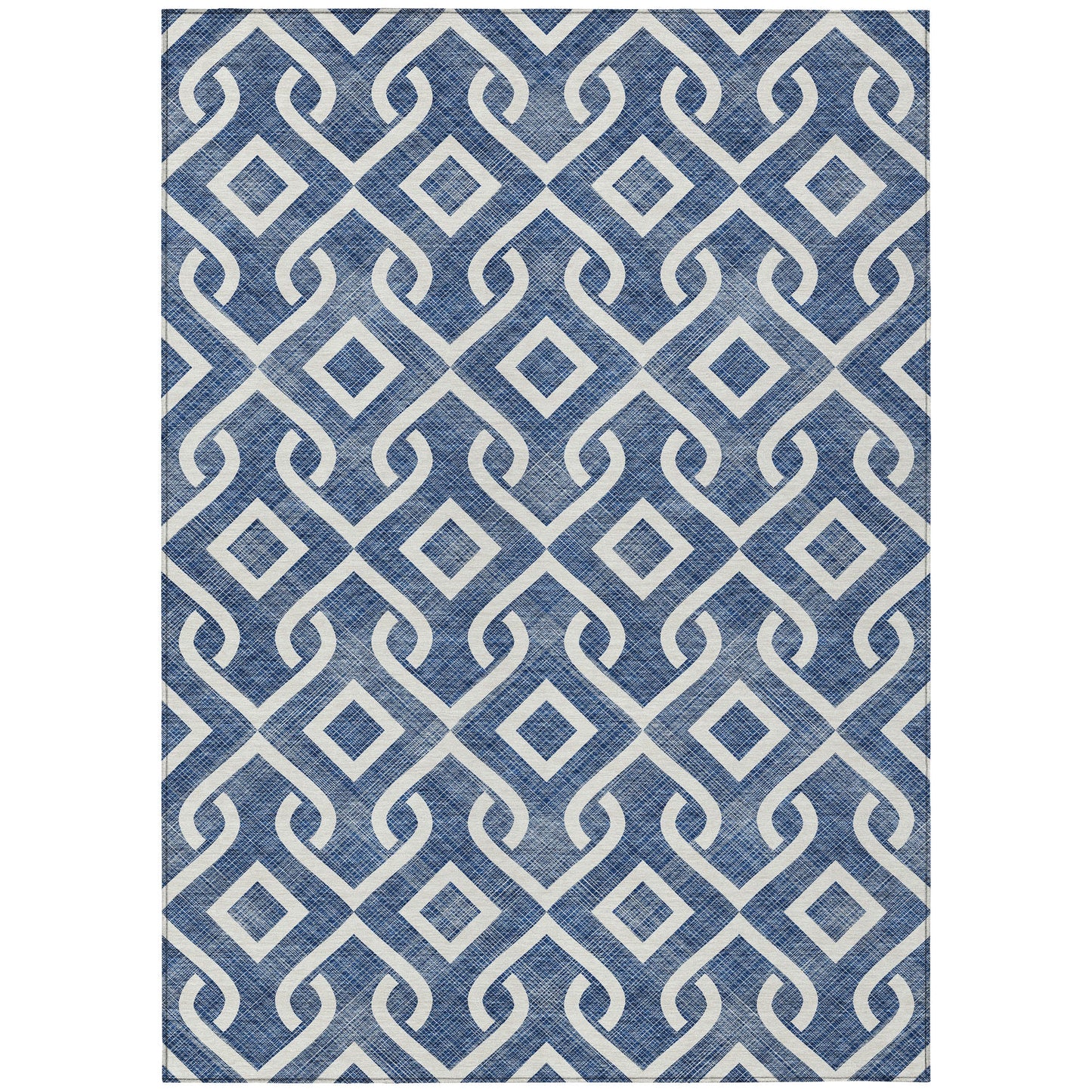 Addison Rugs Offset Stripes Navy Washable Indoor-Outdoor Rug