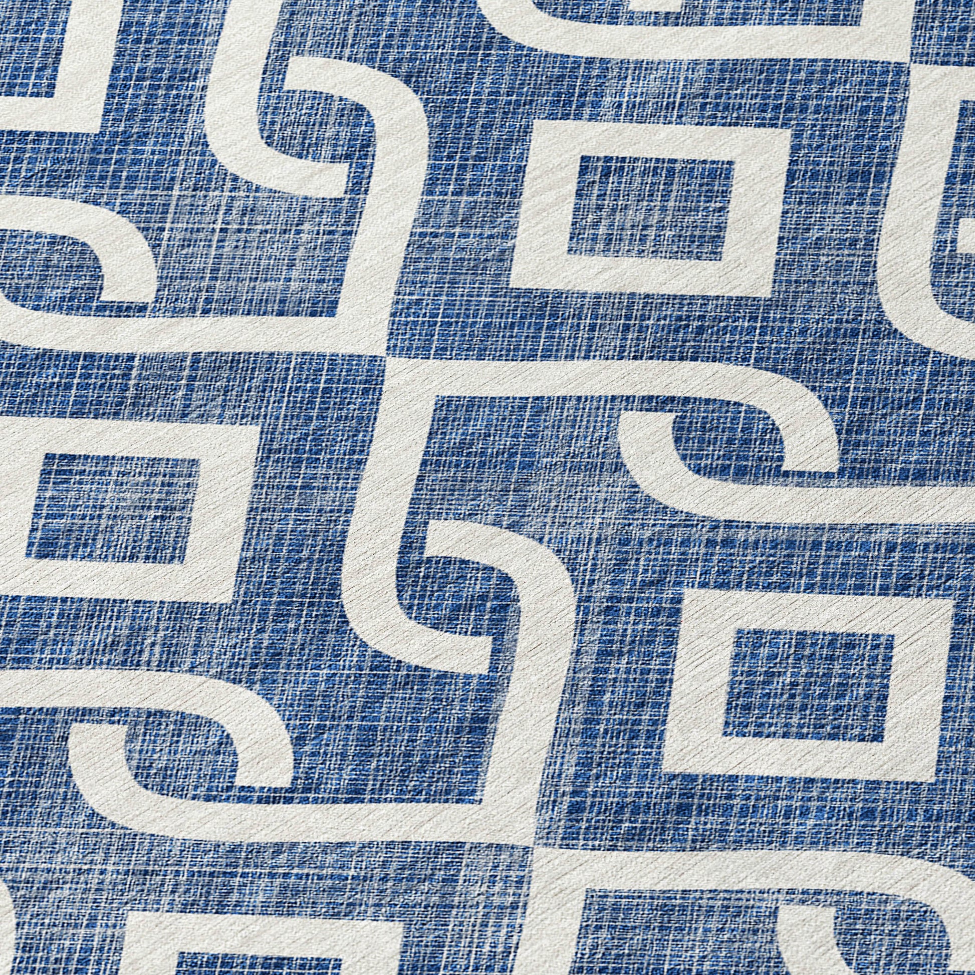 Addison Rugs Offset Stripes Navy Washable Indoor-Outdoor Rug