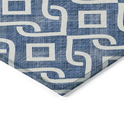 Addison Rugs Offset Stripes Navy Washable Indoor-Outdoor Rug