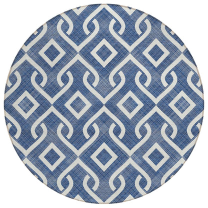 Addison Rugs Offset Stripes Navy Washable Indoor-Outdoor Rug